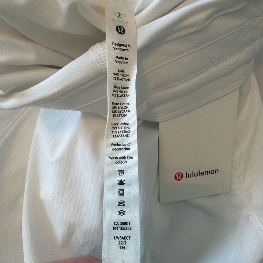 NWT Lululemon Sz 2 Long Hotty Hot HR High-Rise White Athletic Skirt Skort Tennis - Picture 12 of 16